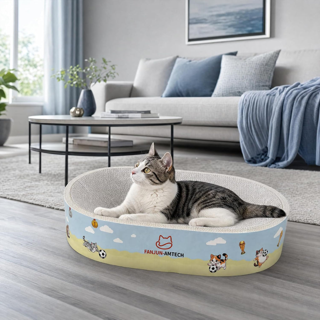 Cardboard Cat Scratcher Bed for Indoor Cat,Extra Large Cat Scratching Board
