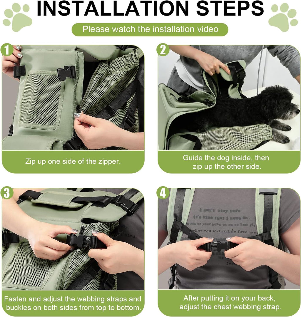 Wakytu Dog Backpack Carrier for Small Dogs,Pet Carrier for Travel & Hiking
