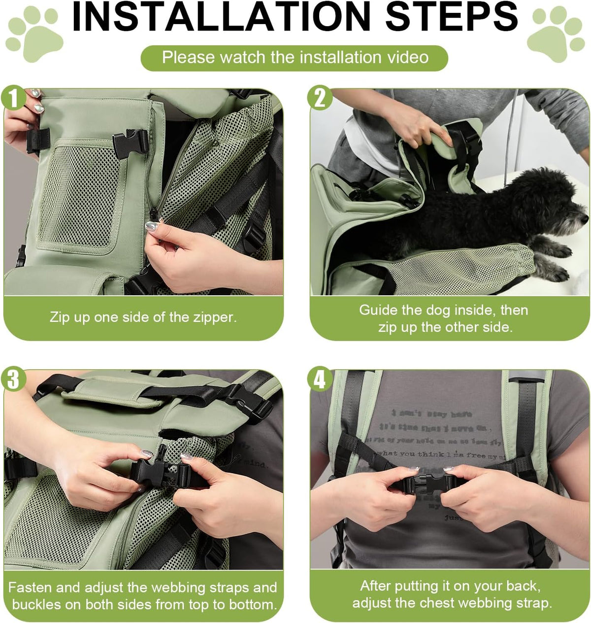 Wakytu Dog Backpack Carrier for Small Dogs,Pet Carrier for Travel & Hiking