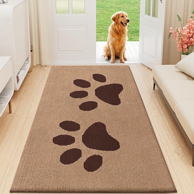 Buganda Dog Door Mat for Muddy Paws, Absorbent Dirt Trapper Washable Indoor by Buganda