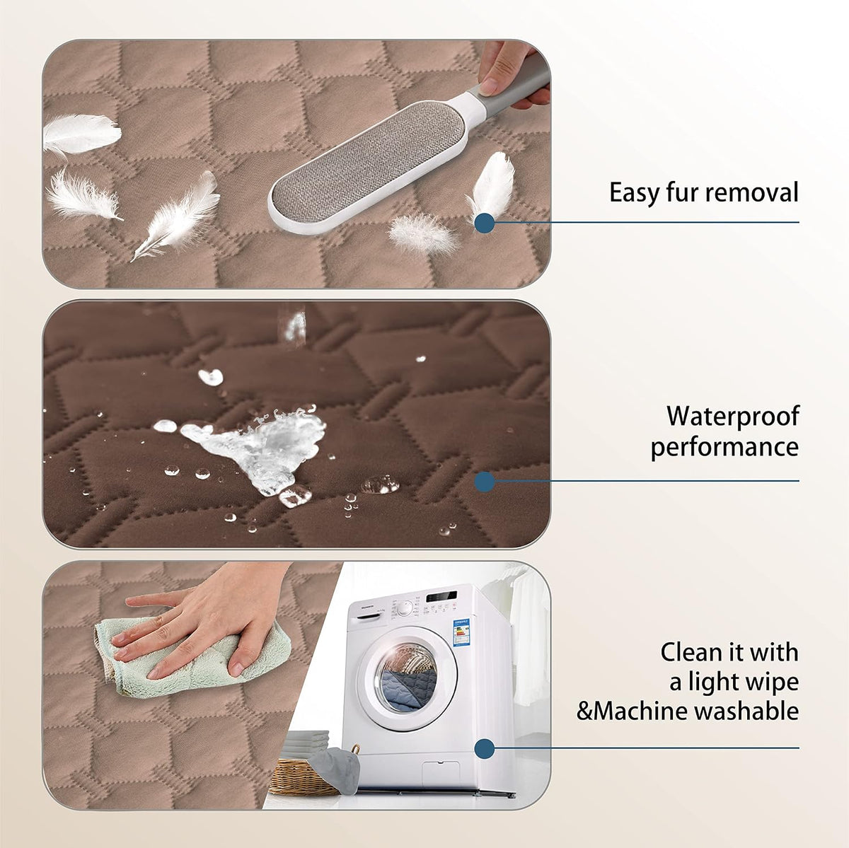 gogobunny Waterproof Pet Blanket for Bed, Washable Couch Cover for Dog Cat