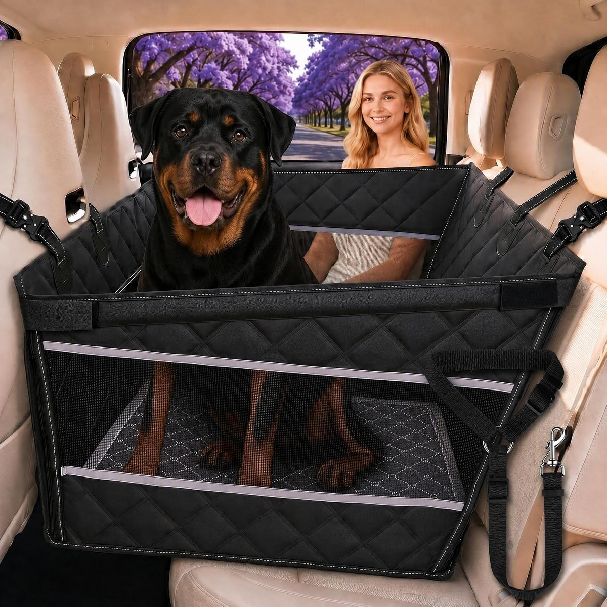 RYNVALE Large Medium Dog Car Seat, Half Back Seat Extender for Dogs