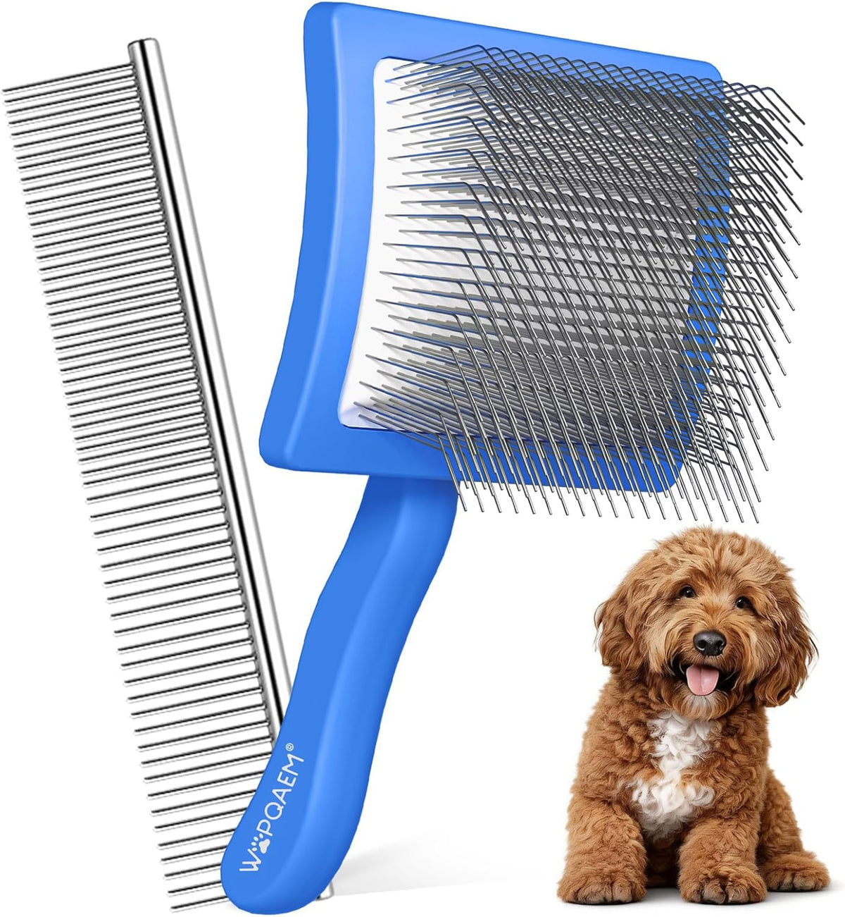 Long Pin Slicker Brush Set for Doodles, Poodles & Long Haired Dogs