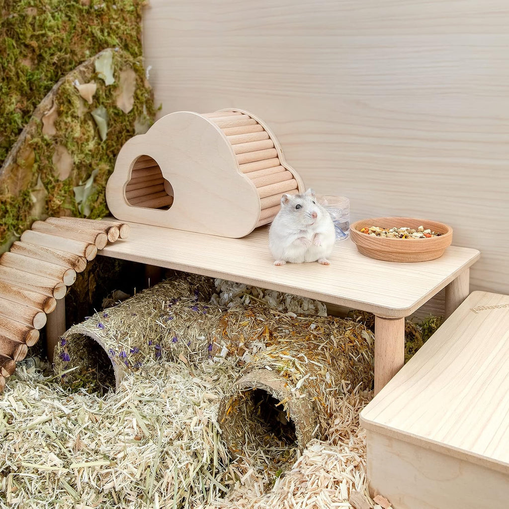 Niteangel Hamster Play Wooden Platform: Rectange - 7" L x 15.7" W - 7" H