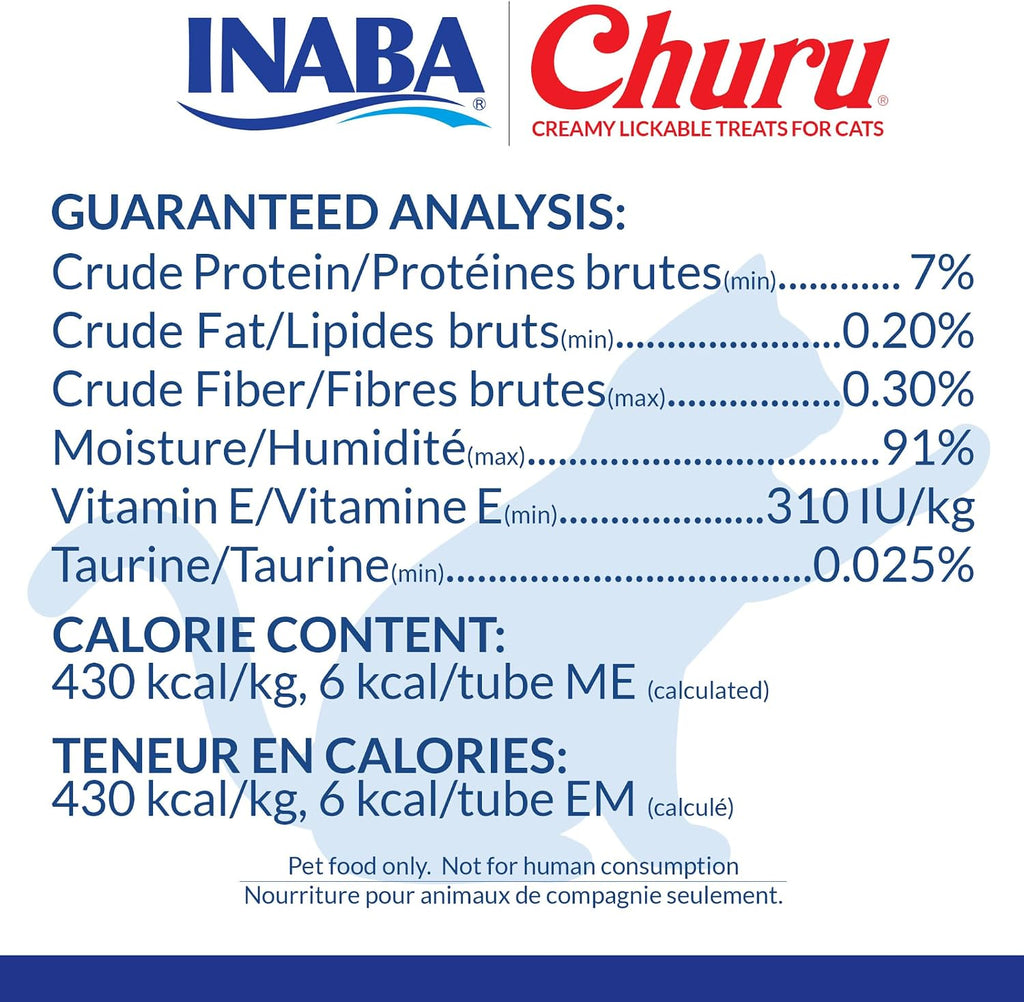INABA Churu Cat Treats, Lickable, Squeezable Creamy Purée Cat Treat with Green Tea Extract & Taurine, 0.5 Ounces Each Tube, 20 Tubes, Tuna & Seafood Variety Box