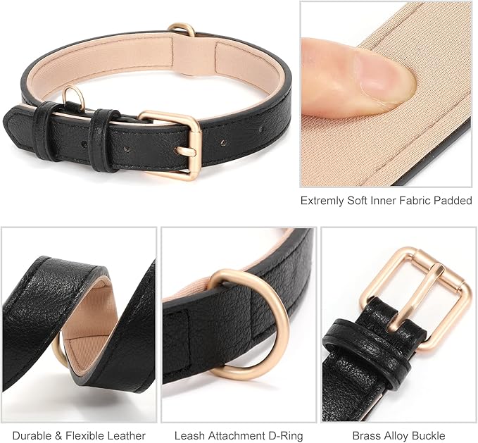 WHIPPY Leather Dog Collar for Small Medium Large Dog Adjustable Soft Breathable - Image 4