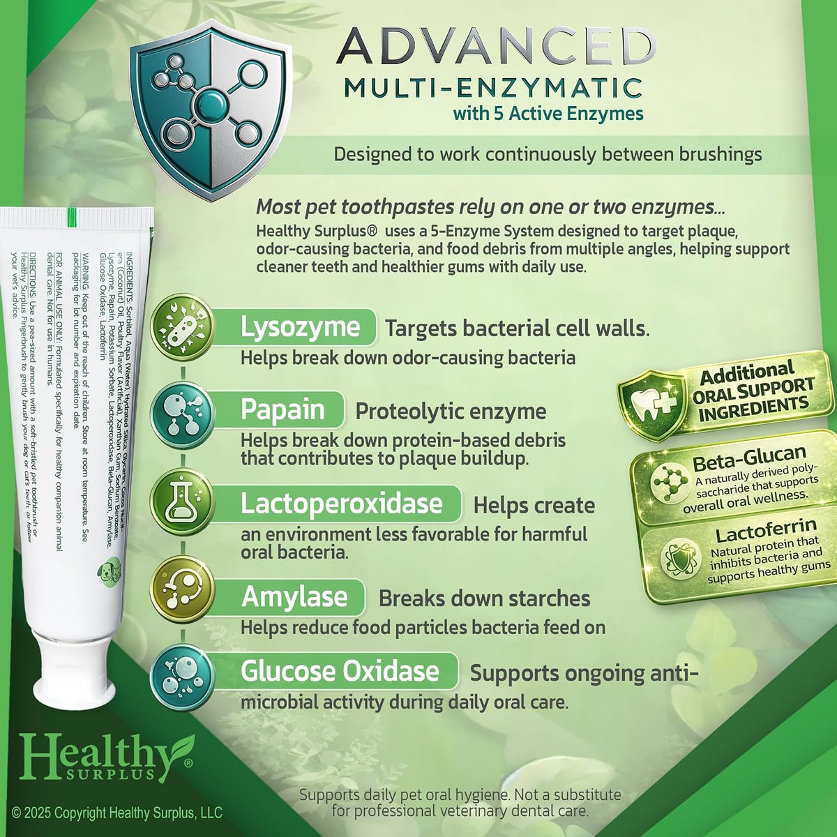 Enzymatic 4 Oz Poultry Flavored Pet Toothpaste and Silicone Fingerbrush Twin Pack | Fresh Breath, Plaque & Tartar Control | Dog & Cat Tooth Brushing Kit Oral Care for Pets