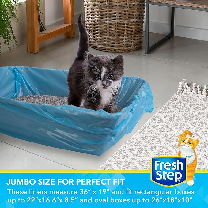Fresh Step Jumbo Sifting Drawstring Cat Litter Box Liners, Heavy Duty Kitty - Image 4