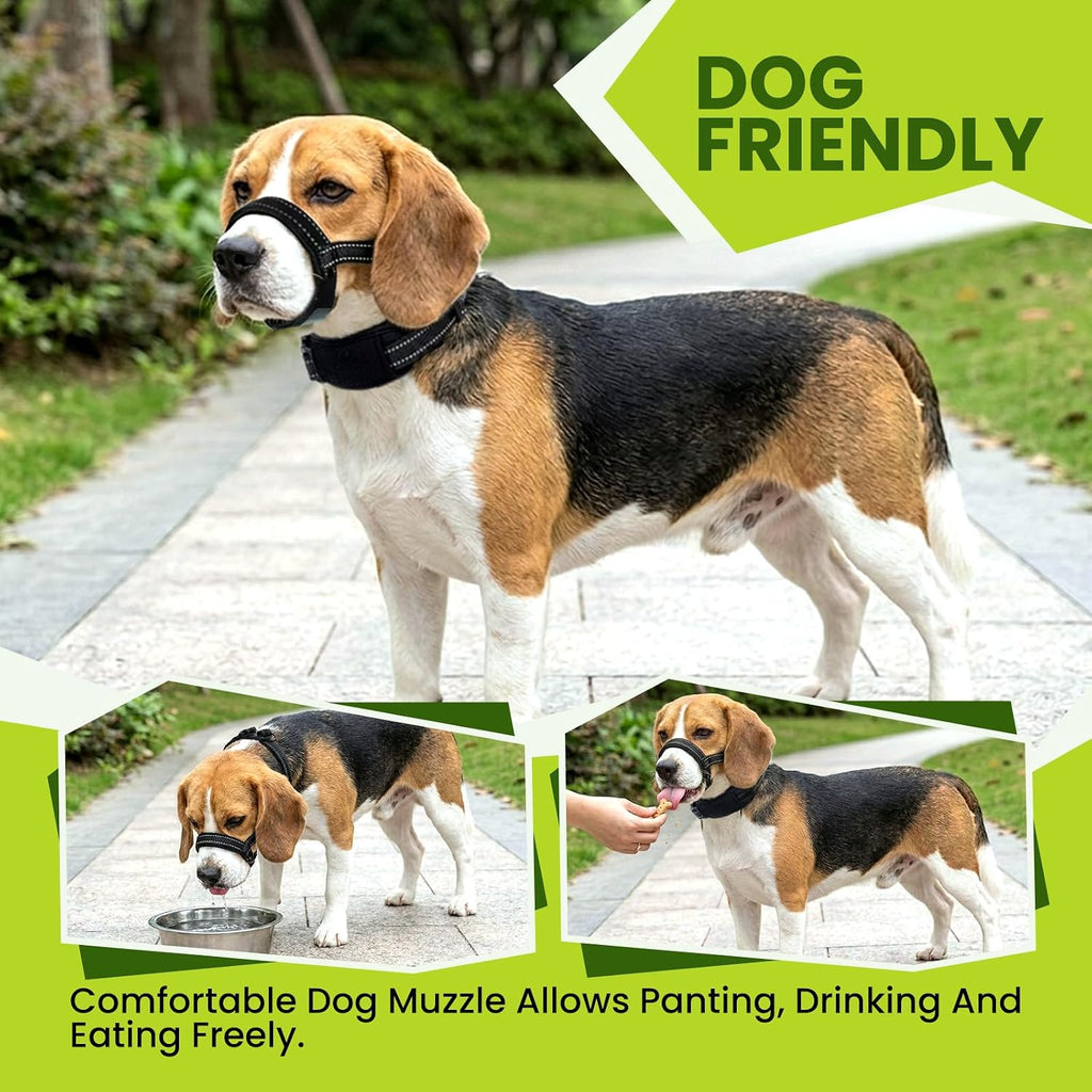 Dog Muzzle & Collar for Dogs, Soft Muzzles with D-Ring for Biting Barking
