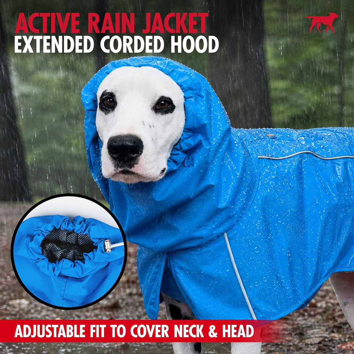 Tuff Pupper Waterproof Dog Raincoat | Full-Body Windproof Rain Jacket for Dogs | Reflective Strips | Breathable Mesh Lining | Adjustable Fit | Leash Port | Small Medium Large XL XXL Dogs (Blue, XXS)