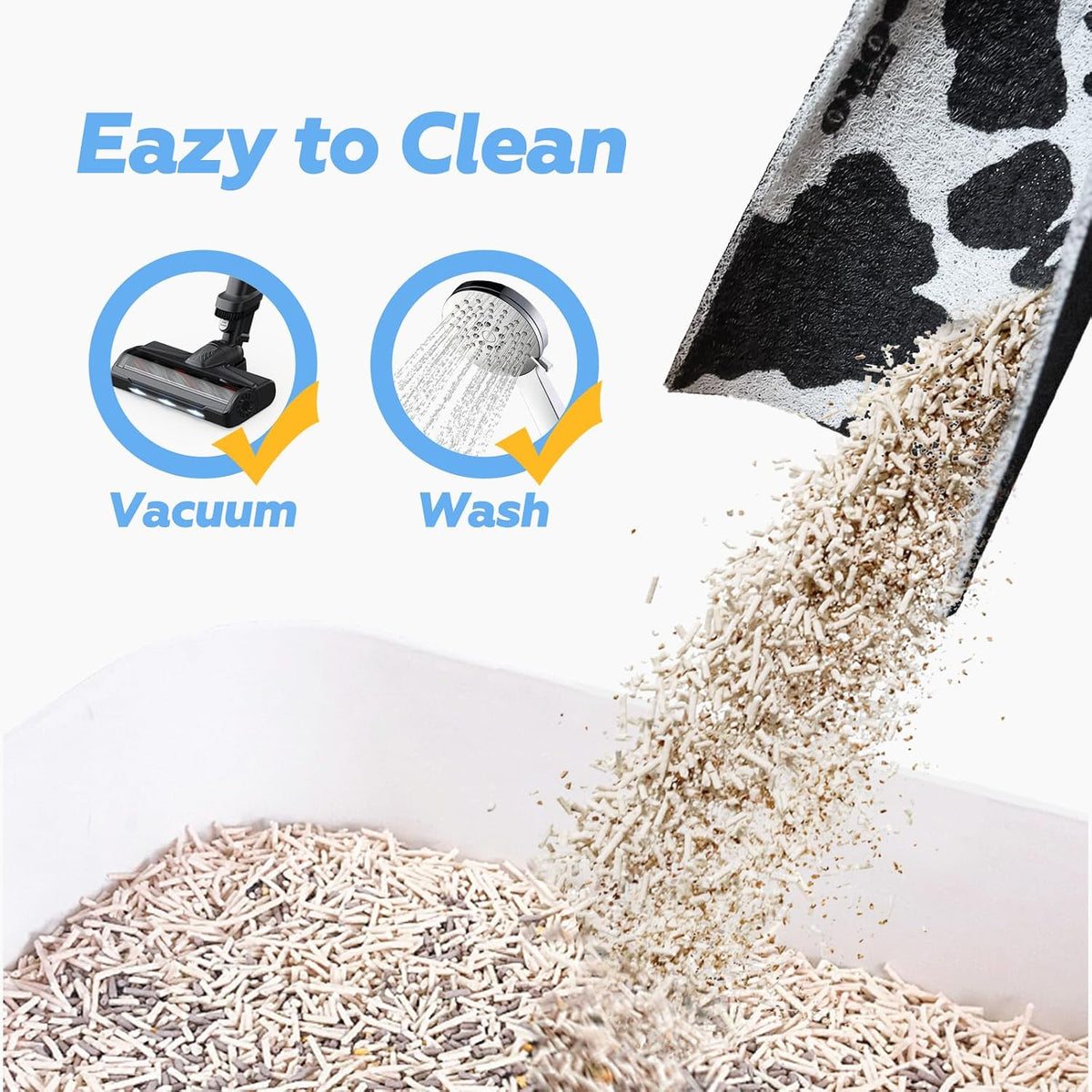 Doro Cat Litter Mat, 23 x 15 Inch Waterproof Litter Trapping Mat
