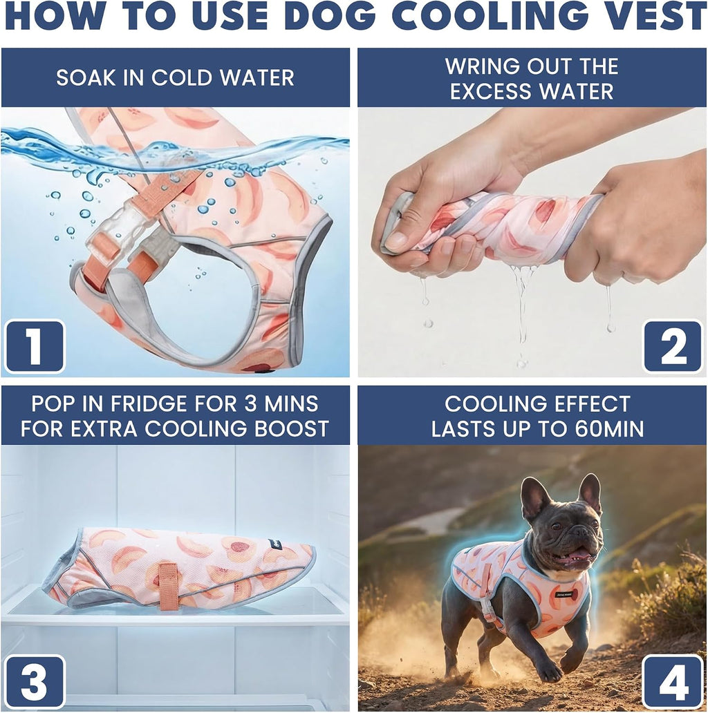 Spark Paws Dog Cooling Vest - Evaporative Summer Cooling, SPF-50 Protection
