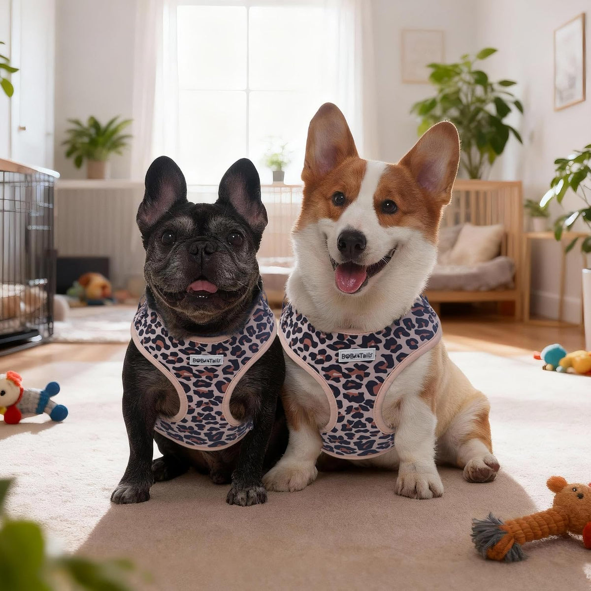 Leopard Dog Harness – Stylish Adjustable No Pull Harness for Small & Medium Dogs, Matching Dog Mom Lifestyle for Beach, Travel & Daily Walks (Leopard, M)