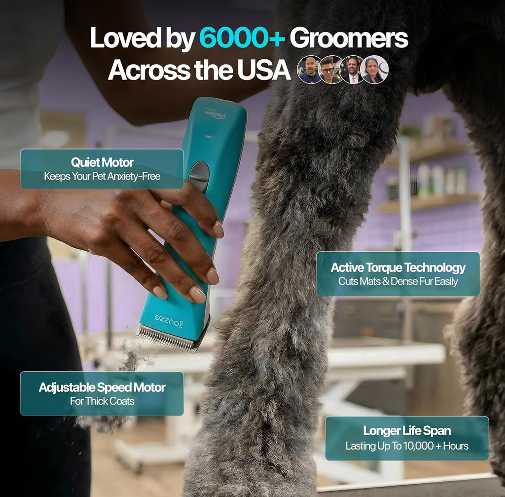 Falcon 2 Speed Cordless Dog Clippers - Professional Grooming, Teal
