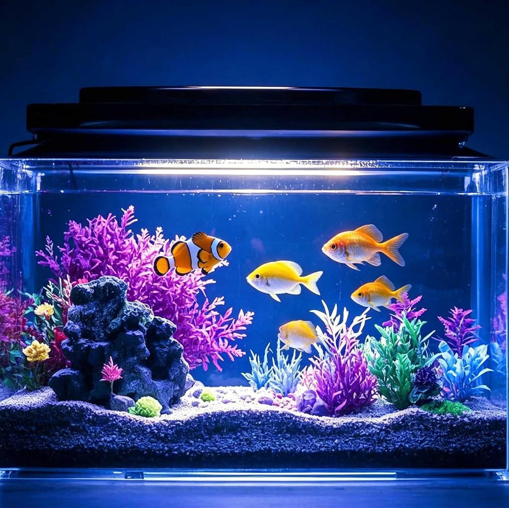 15 inches LED Aquarium Light, Fish Tank Light Underwater Light Submersible Crystal Glass Lights, 21 LED Beads 16 Colors 4 Modes Brightness Adjustable Memory Function IP68 Waterproof, 15"