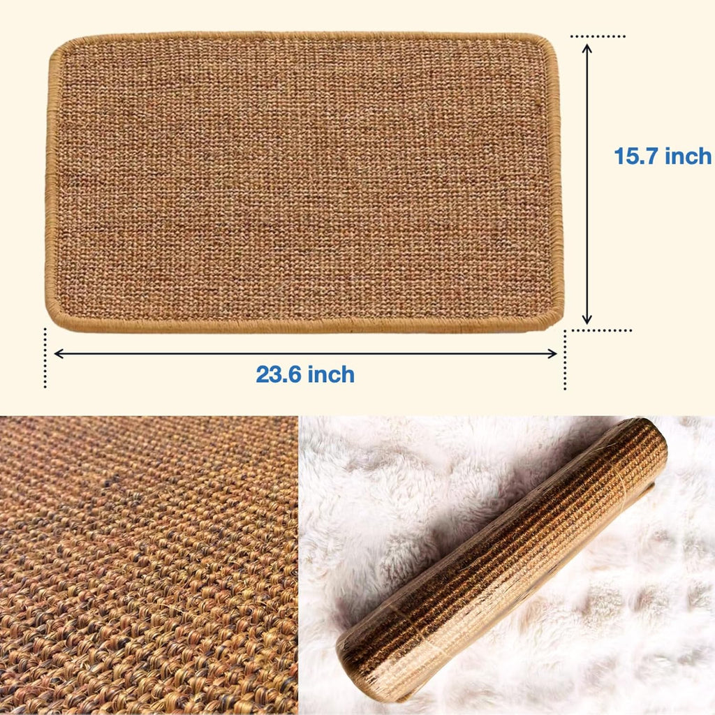 2 Pack Cat Scratch Pad, Sisal Scratcher Mat Rug, 23.6x15.7in