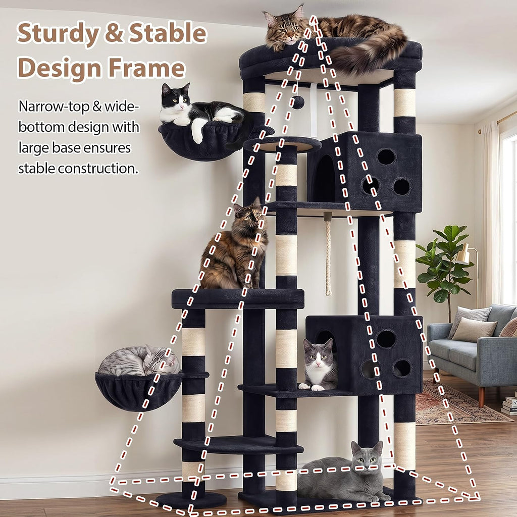 Cat Tree Tower, Sturdy Structure for Large Audlt Cats GCT807G