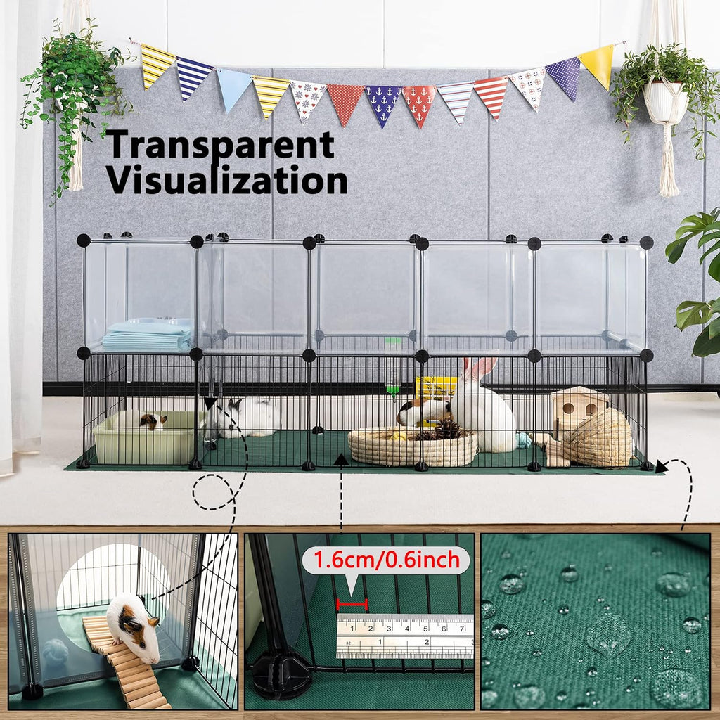 DINMO 36 Panels Bunny Playpen, Oxford Mat & Game Holes, Expandable Fence