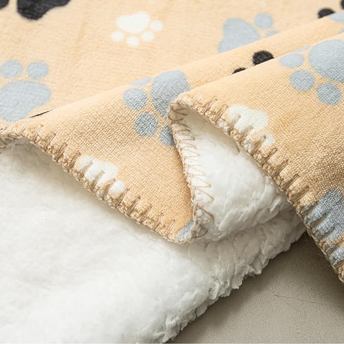 Dog Blankets Waterproof Pet Blanket Paw Printing Super Soft Warm Fluffy - Image 2