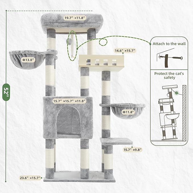 Cat Tree for Indoor Cats Large Adult, Heavy Duty Cat Tree for Large Cats 20 lbs+ - Image 7