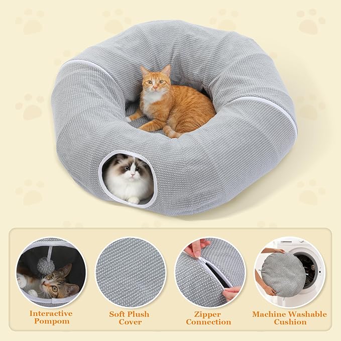 PEQULTI Cat Donut Tunnel with Bed - Image 7