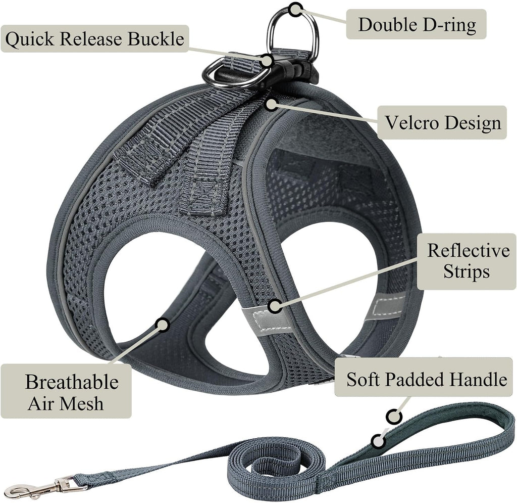 Dog Harness with Leash Set, Step-in Adjustable Puppy Pet Vest, Camo Set XL
