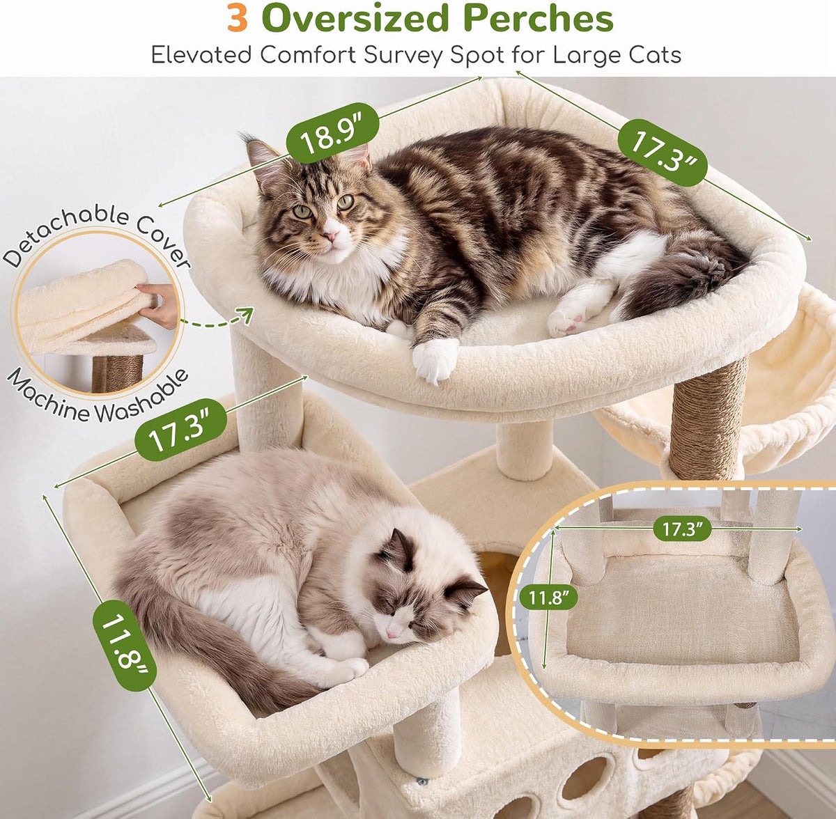Globlazer 84in Tall Multi-Level Cat Tree Tower for Indoor Cats Large Adult