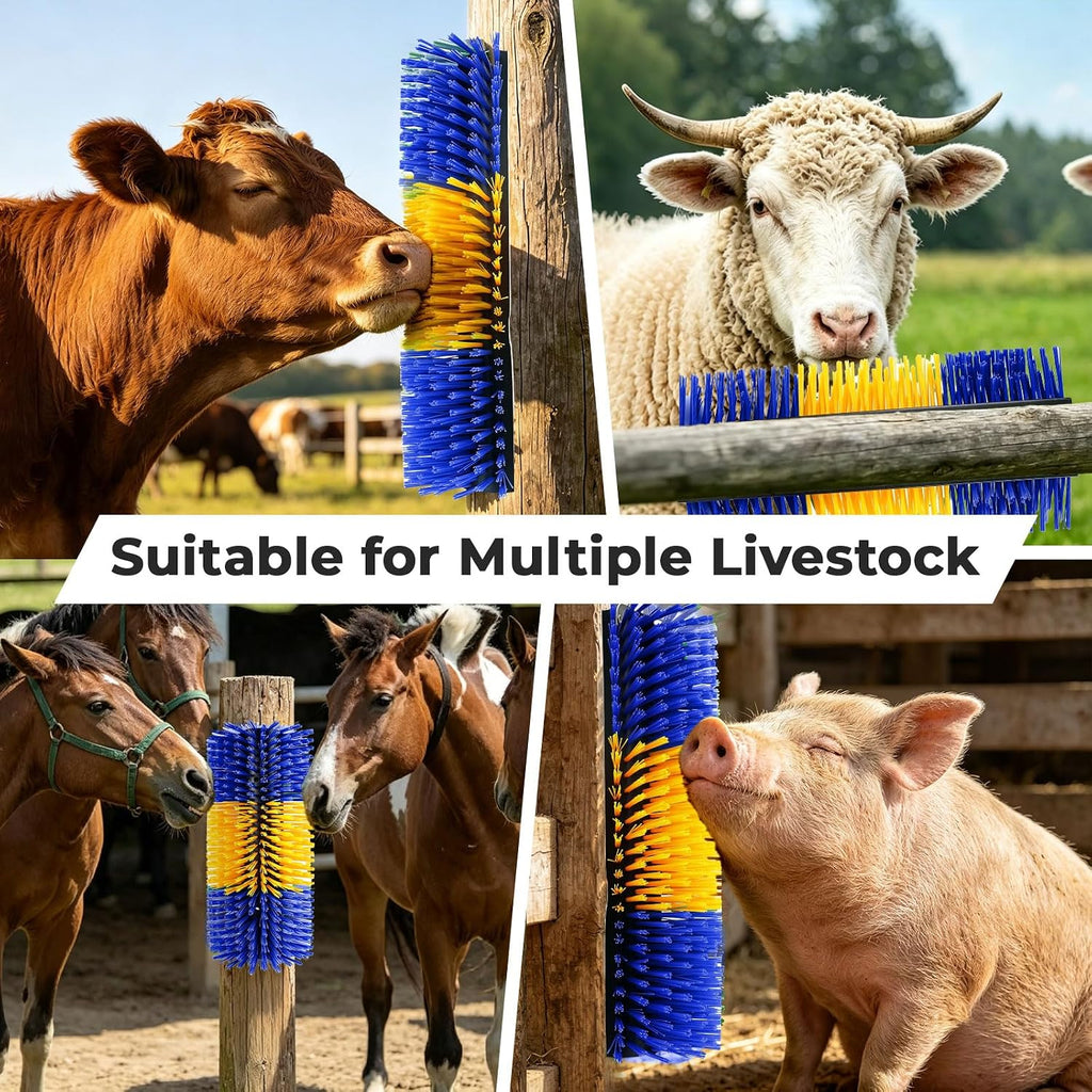 2 Packs Livestock Scratch Brush, Goats Brush Horse Scratching Post