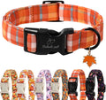 Fall Dog Collar Cute Orange Plaid Puppy Collar by Babolepet