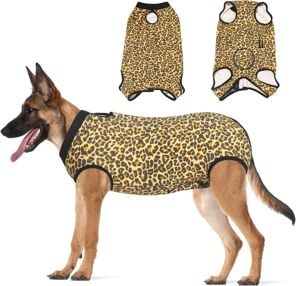 Dog Recovery Suit Adjustable, Not Fit Slim and Long Body, Dogs Suit for Surgery Recovery, L Size, Anti-Licking Surgical Dog Onesies, Blue & Paw