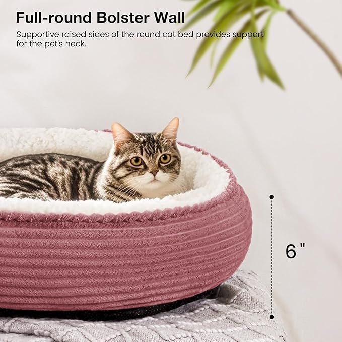 Love's cabin Round Donut Cat and Dog Cushion Bed, 20in Pet Bed - Image 5