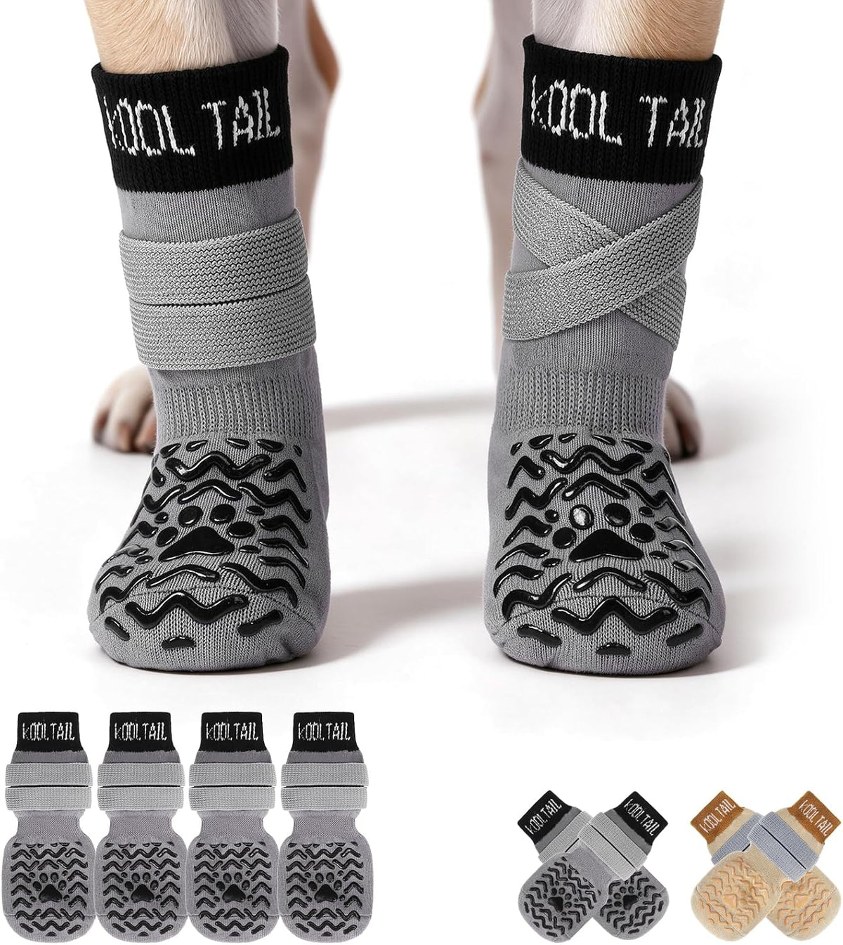 KOOLTAIL Non Slip Dog Socks to Prevent Licking Paws, Shoes for Hot Pavement