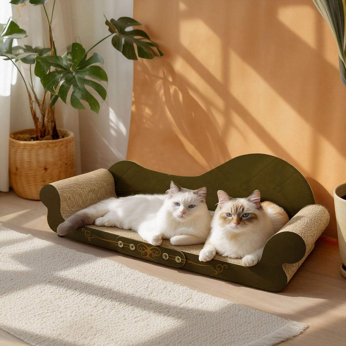 Large Cat Scratcher Bed, Cardboard Cat Couch Scratching Board， 26.7 inch