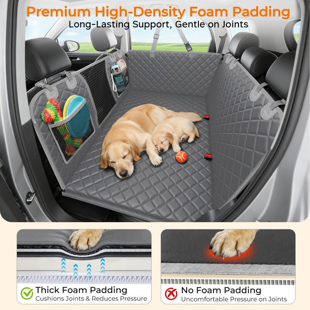 URPOWER Back Seat Extender for Dogs, Large Hard Bottom Dog Car Seat Cover
