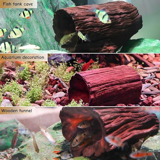 Betta Wood Tunnel Tube, Betta Fish Toys Hideout - Image 4