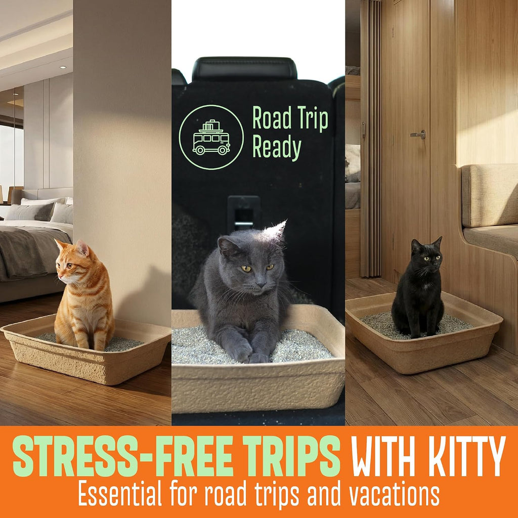 CallieCo Disposable Cat Litter Boxes Large 6 Pack Leak Resistant
