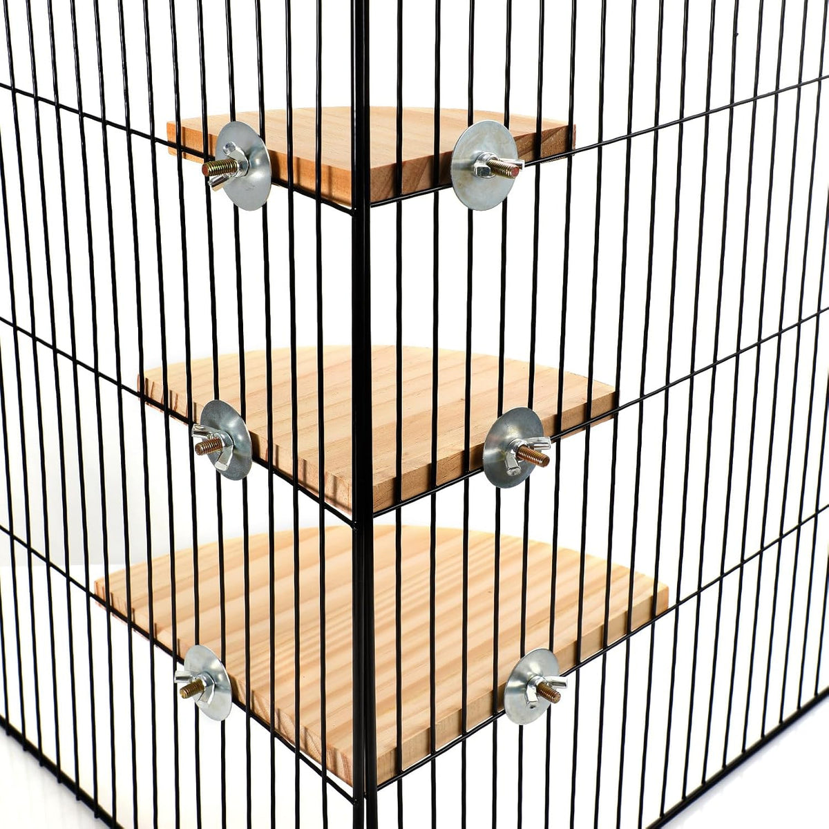Wettarn 6 Pcs Bird Perch Platform Bird Corner Parrot Perch Corner Wooden Stand Sector Playground Cage Accessories Shelf for Parakeet Conure Cockatiel Budgie Gerbil Rat (Assorted Sizes,Platform)