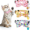 3 PCS Easter Cat Collars with Bow Tie and Bell, Spring Cat Collars Eggs Rabbit by DragonflyDreams