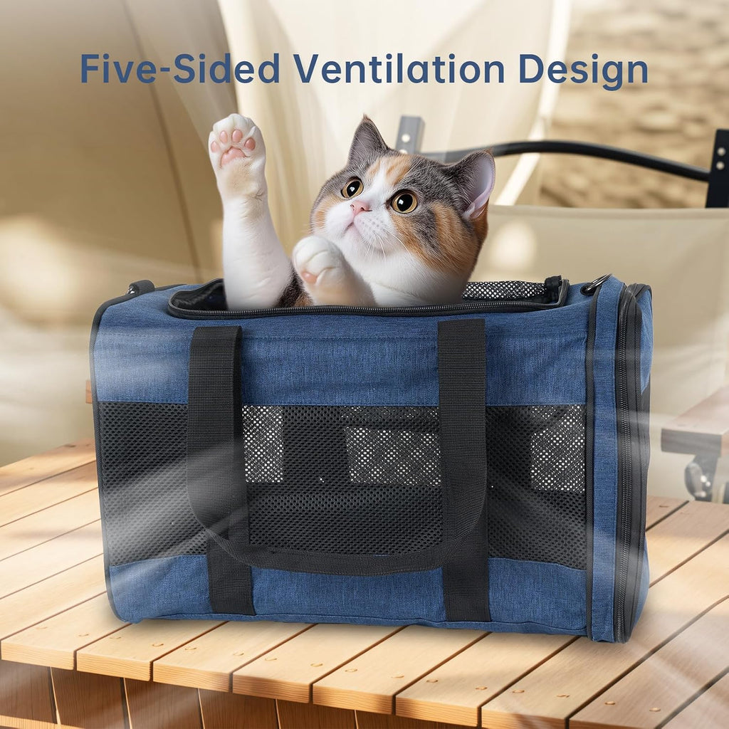 Cat Carrier Soft Collapsible for Travel, Small Pets Too