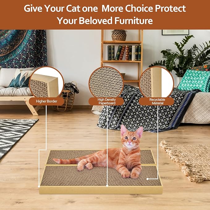 HappyFree SX Double-Sided Cat Scratch Pad: Premium Indoor Cat Scratcher - Image 4