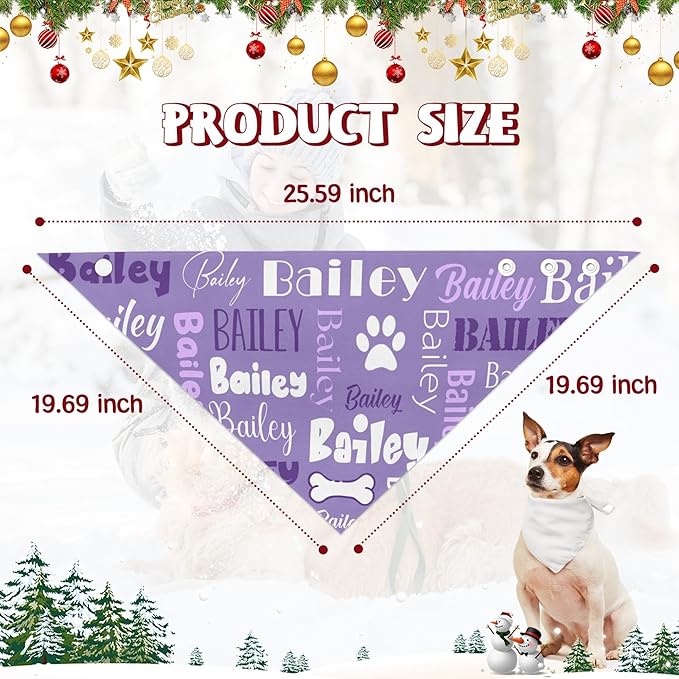 Personalized Dog Bandanas Custom Neckwear Name Button Anti-loosening Dog Scarf - Image 7