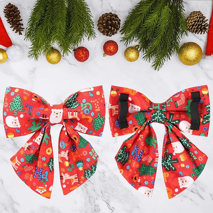 Christmas Dog Collar with Bow Tie, Christmas Collar - Image 3