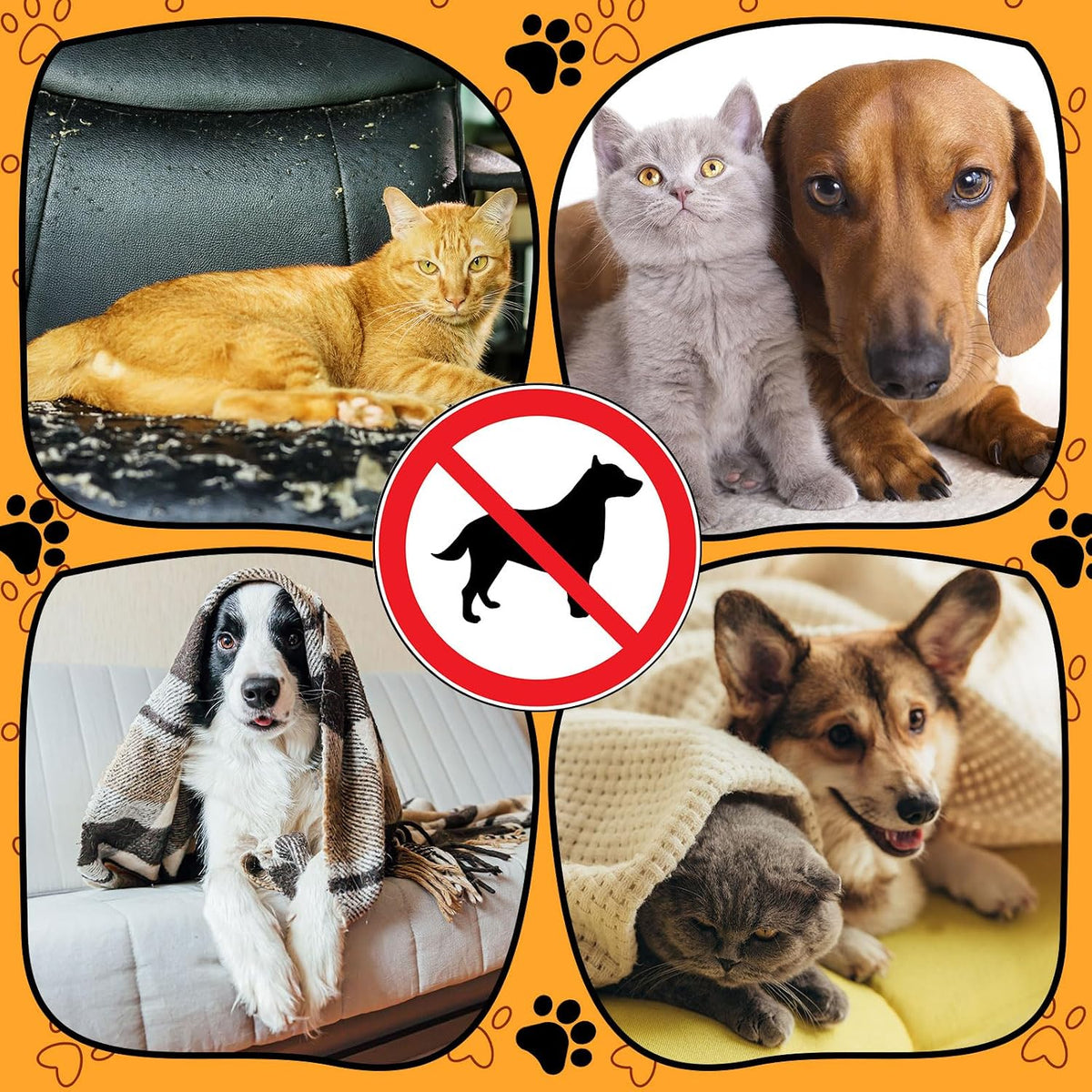 Kigley 2 Pcs Pet Deterrent Mat to Keep Dogs Off Couch, 72" × 56.3", Coffee