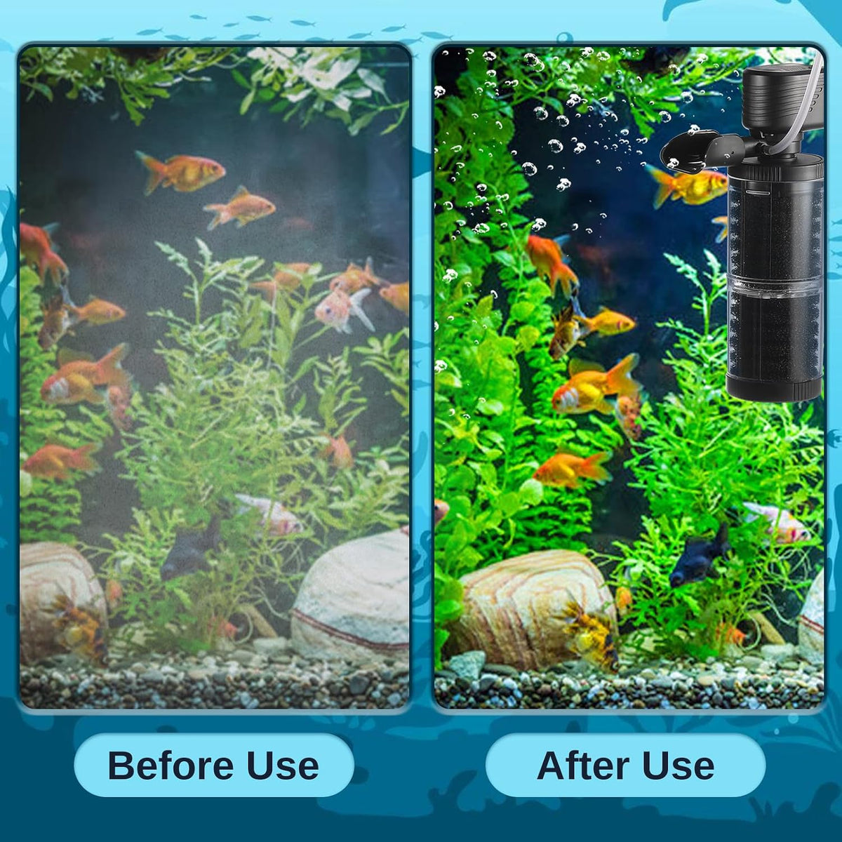 SainSmart XpertMatic 15W 2 Stages 238 GPH (900L/h) Aquarium Filter XpertMatic Submersible Aquarium Heater