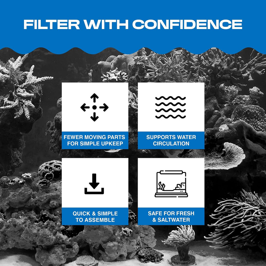 Penn-Plax Undergravel Aquarium Filter for 20 (Long) - 29 Gallon Tanks – Two 14” x 11.1” Plates – Under Gravel System for Clear, Clean Water – Safe for Freshwater and Saltwater Tanks