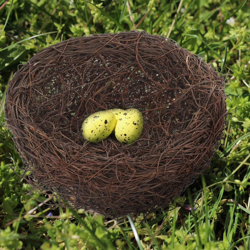 balacoo Rattan Bird Nest Decor Handmade Simulated Bird Nest Photo Prop and Table Decor for Birdcage Desk Tree Garden Easter Wedding Party Crafts 7.87 X 7.87 X 4.33 in