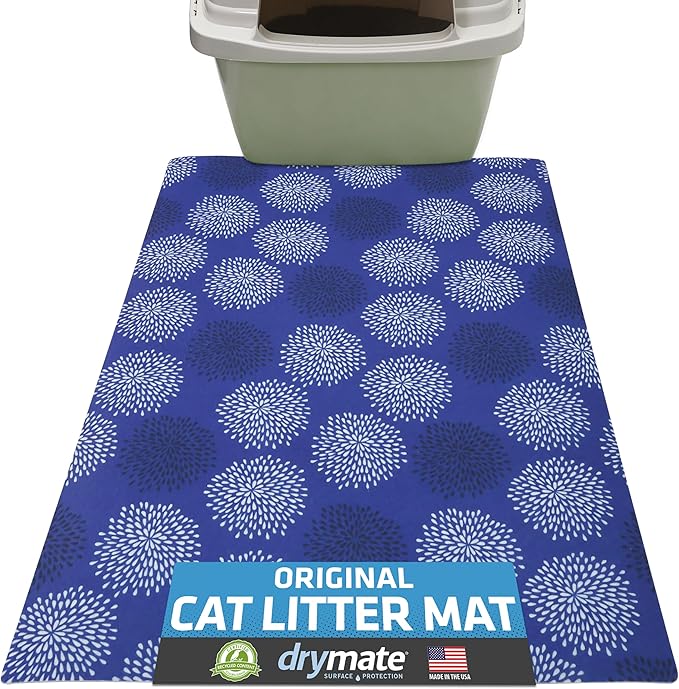 Drymate Cat Litter Box Mat, Litter Trapping Mat, Waterproof, Urine-Proof by Drymate