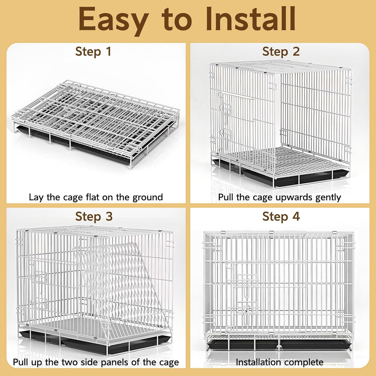 Small Animal Cage Indoor, Hamster Cage with Water Bottle & Food Bowl & Washable Small Nest, Guinea Pig Cage for Ferret, Chinchilla, Bunny, Kitten, Hedgehog, Squirrel, Rat, Rabbit