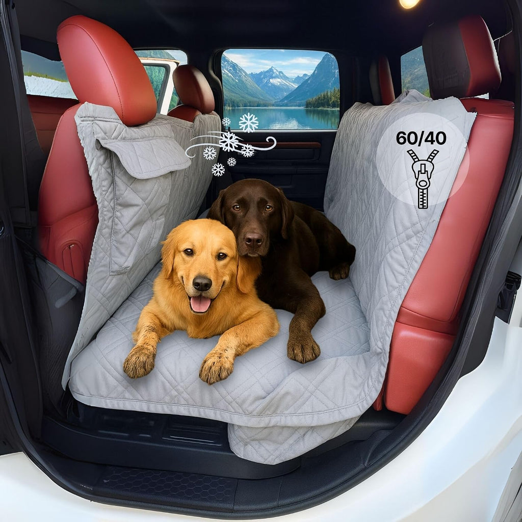 Formosa Covers Deluxe Full-Size Truck Crew Cab Dog Seat Cover – Water-Resistant, Anchor-Secured Back Seat & Floor Protector – Fits F-150, Ram 1500, Silverado, Tundra CrewMax – XL 62″ × 94″, Black