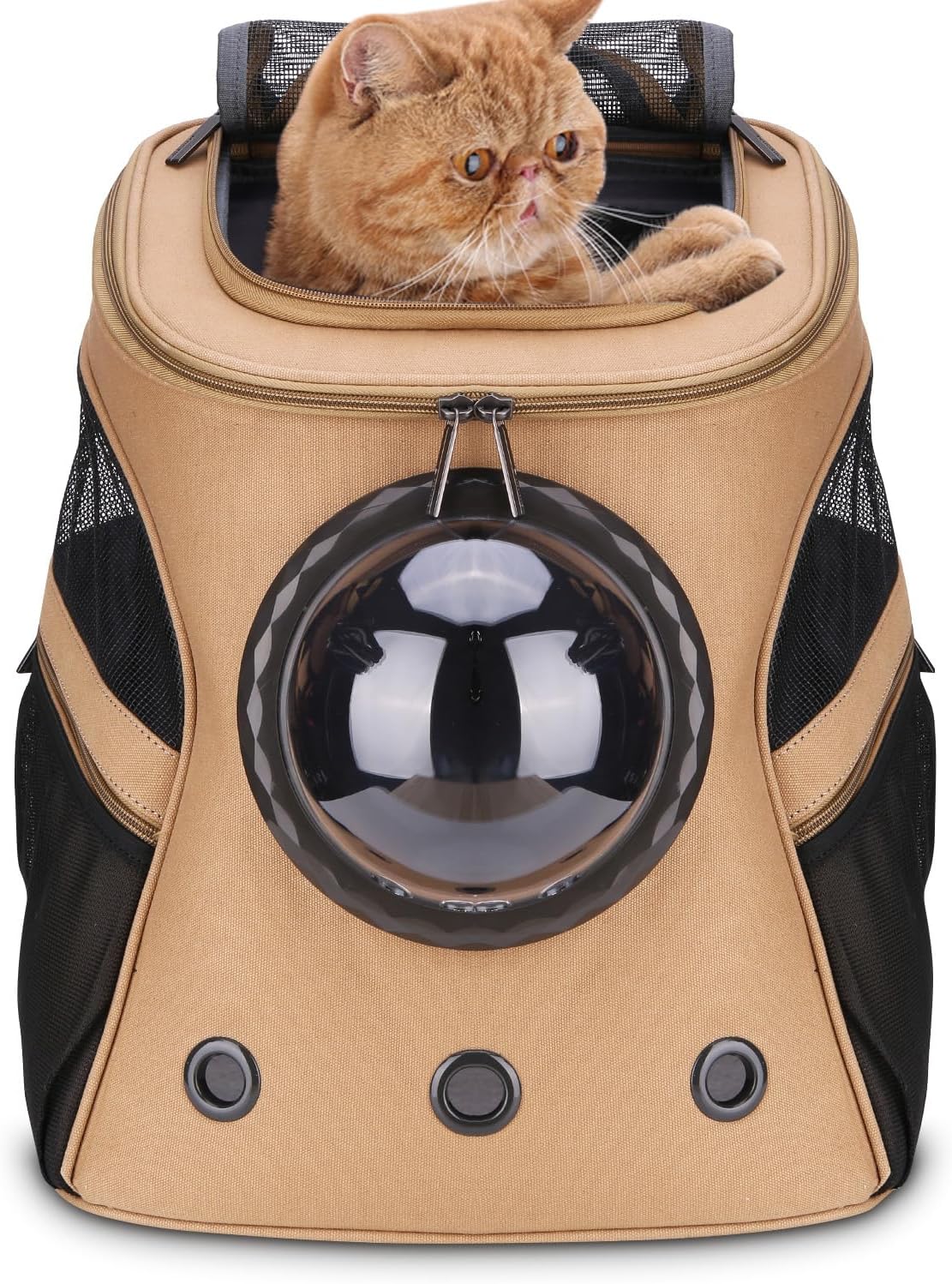 LOLLIMEOW Large Pet Carrier Backpack, Bubble Backpack Carrier for Fat Cats and Puppies,Airline-Approved(Grey)